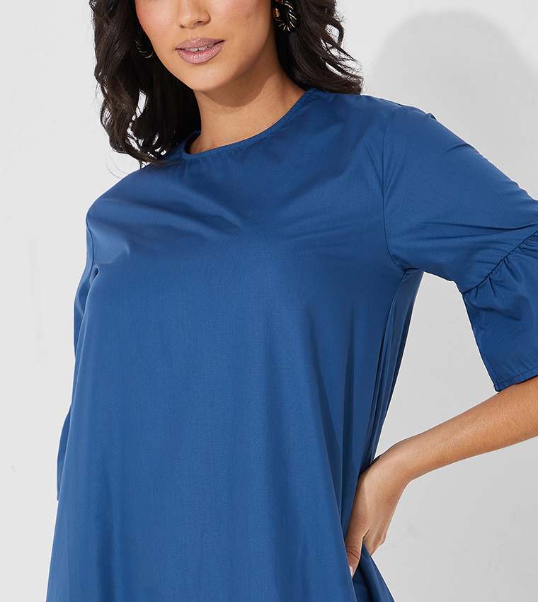 Buy HIS & HERS Drop Waist Knee Length Casual Dress In NAVY BLUE | 6thstreet  Qatar