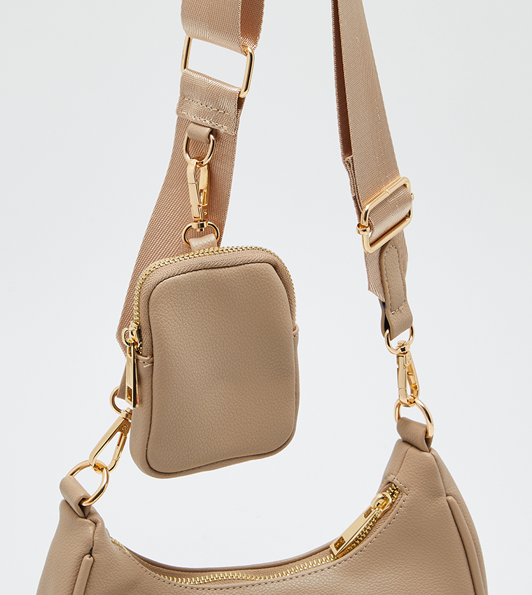 Buy Tyra Textured Crossbody Bag With Coin Purse In Beige 6thStreet UAE