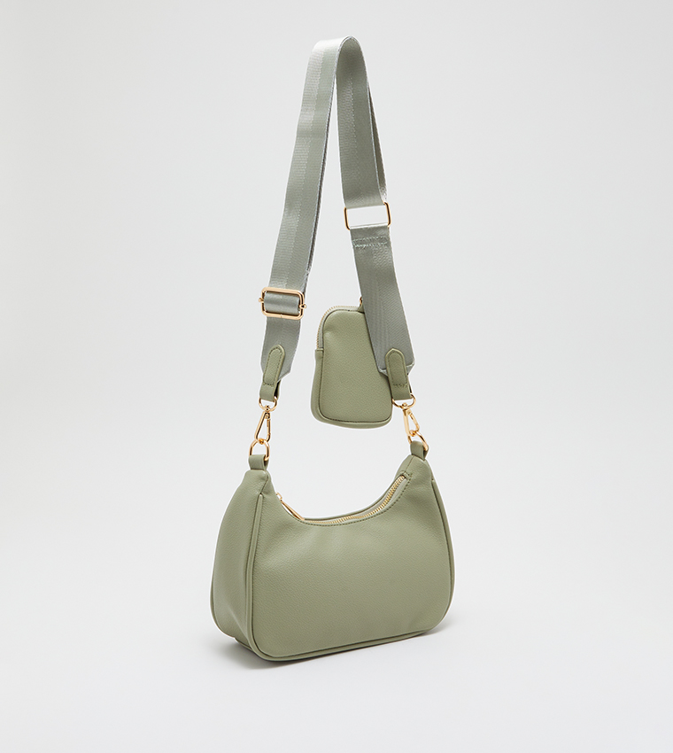 Buy Tyra Textured Crossbody Bag With Coin Purse In Green 6thStreet UAE