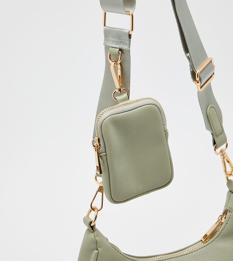 Buy Tyra Textured Crossbody Bag With Coin Purse In Green 6thStreet UAE