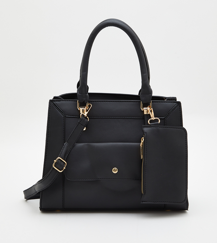 Zippered Satchel Bag with Coin Purse