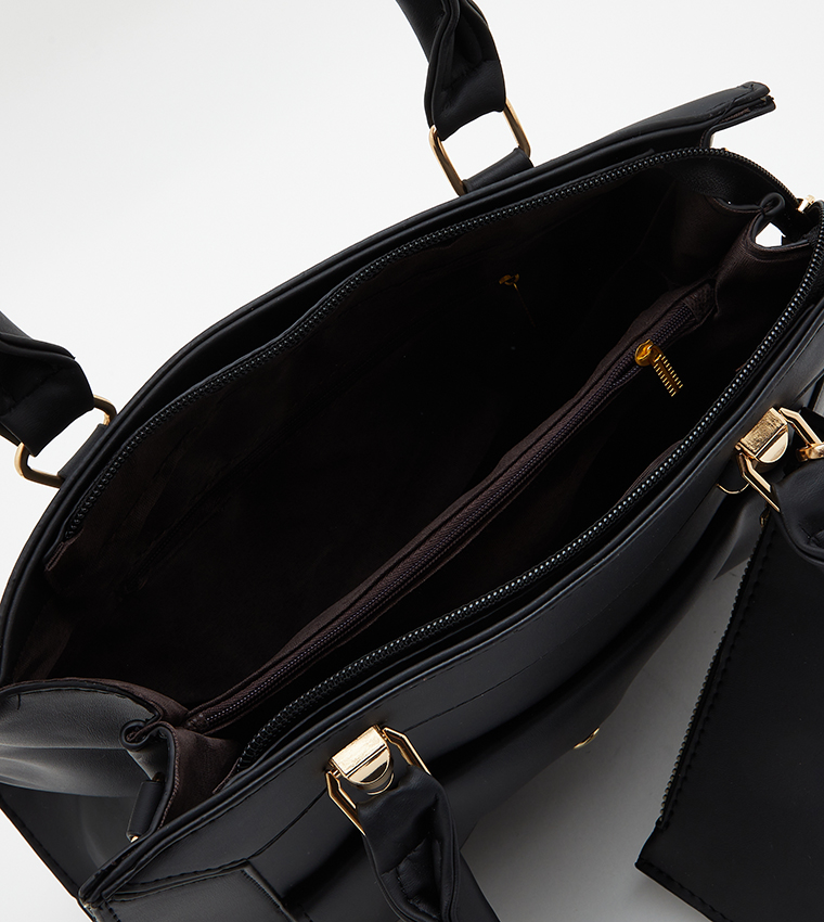 Zippered Satchel Bag with Coin Purse
