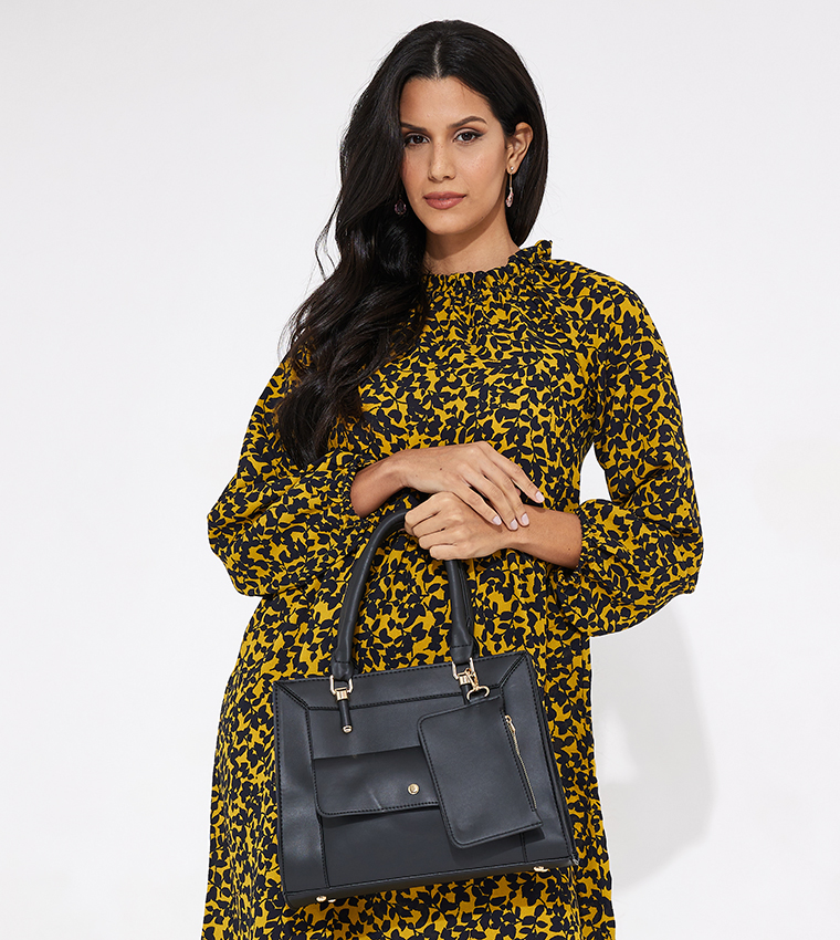 Zippered Satchel Bag with Coin Purse