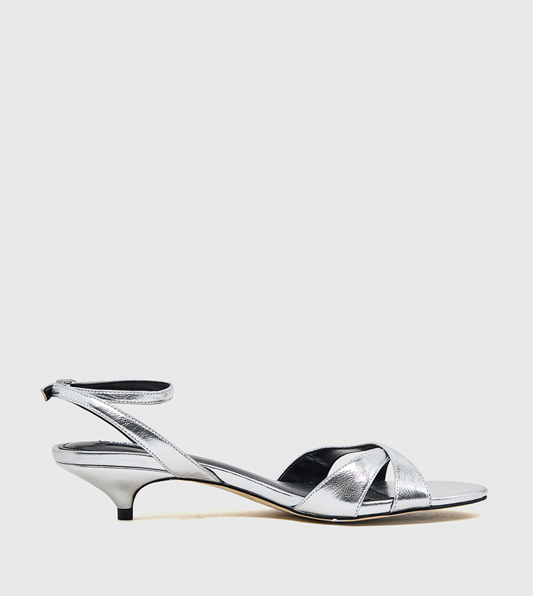 Ankle Strap Kitten Heel Sandals
