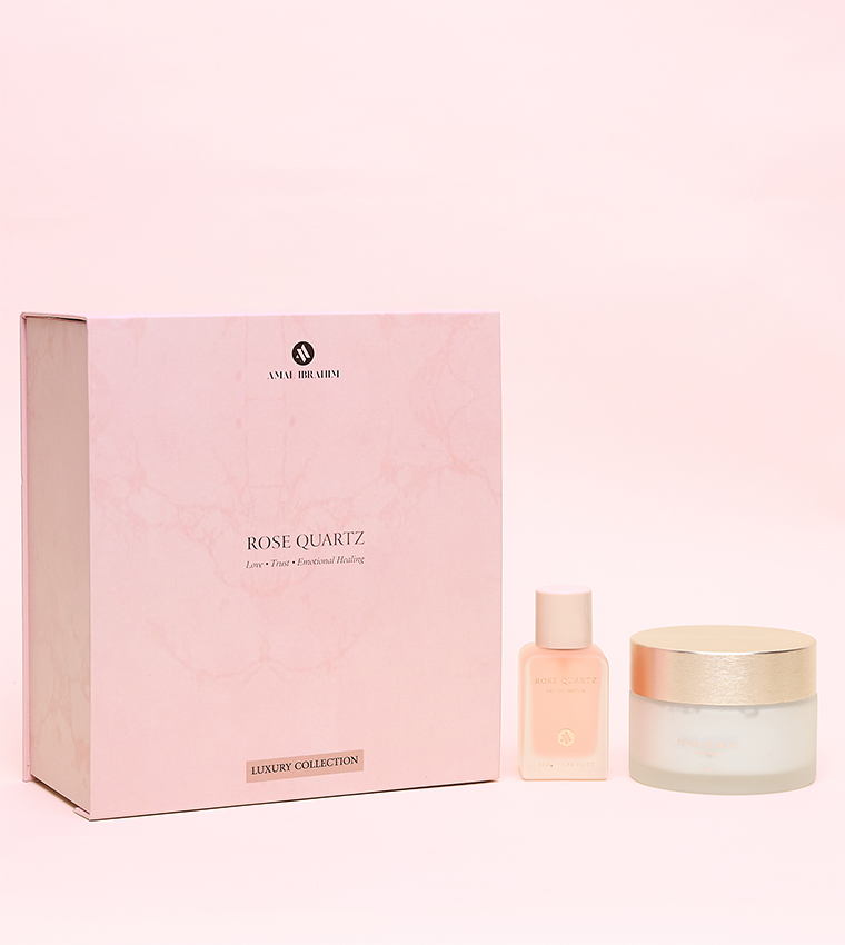 Rose Quartz Luxury Collection by Amal Ibrahim, Set of 2 / 50ml Edp / Powder