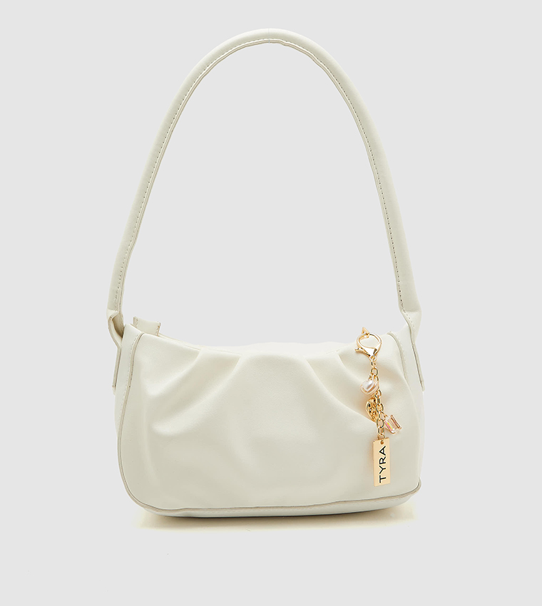 Ruched white online bag