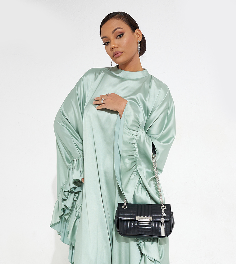 Quilted Shoulder Bag with Keychain