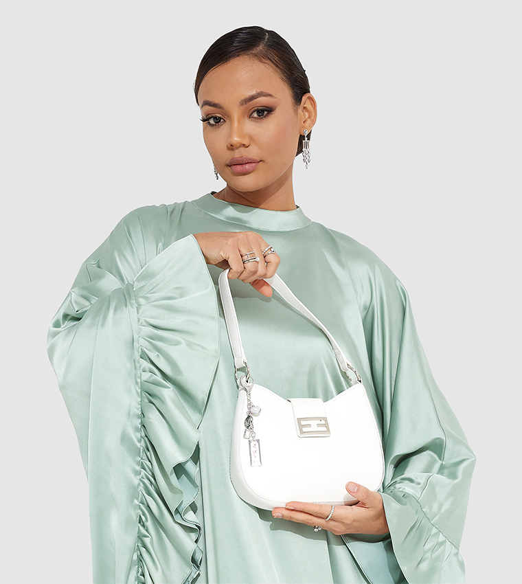 Buy Tyra Solid Shoulder Bag With Key Chain In White 6thStreet UAE