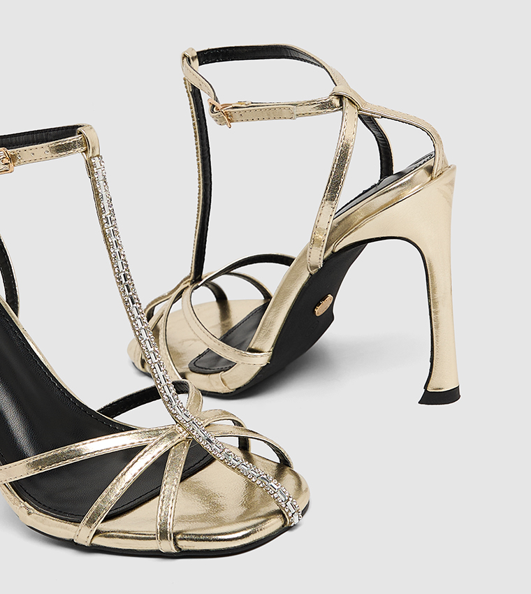D-SPRING Embellished Heel Sandals