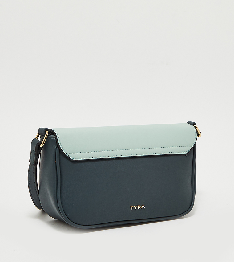 Color Block Flap Crossbody Bag