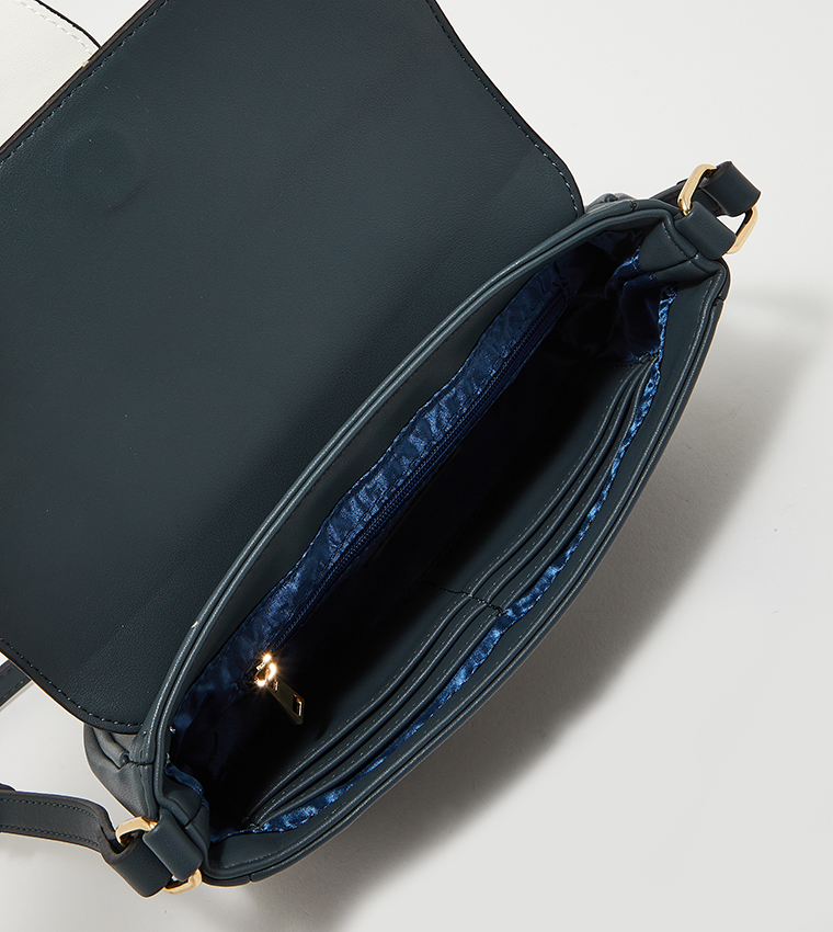 Color Block Flap Crossbody Bag