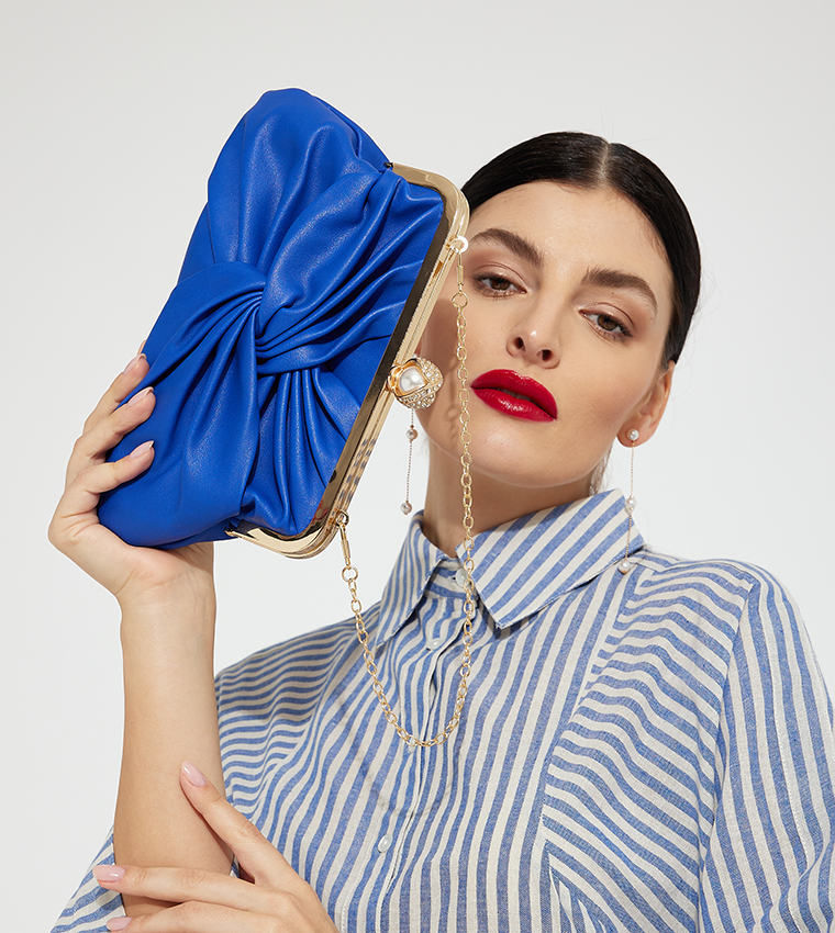 Knotted Frame Clutch with Sling