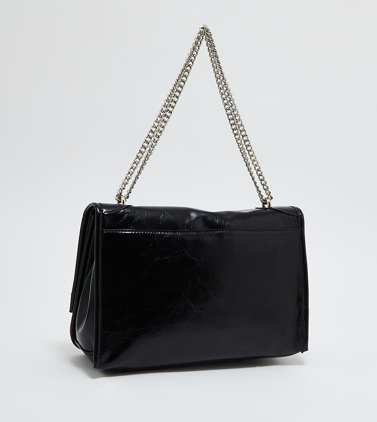 Textured Flap Shoulder Bag
