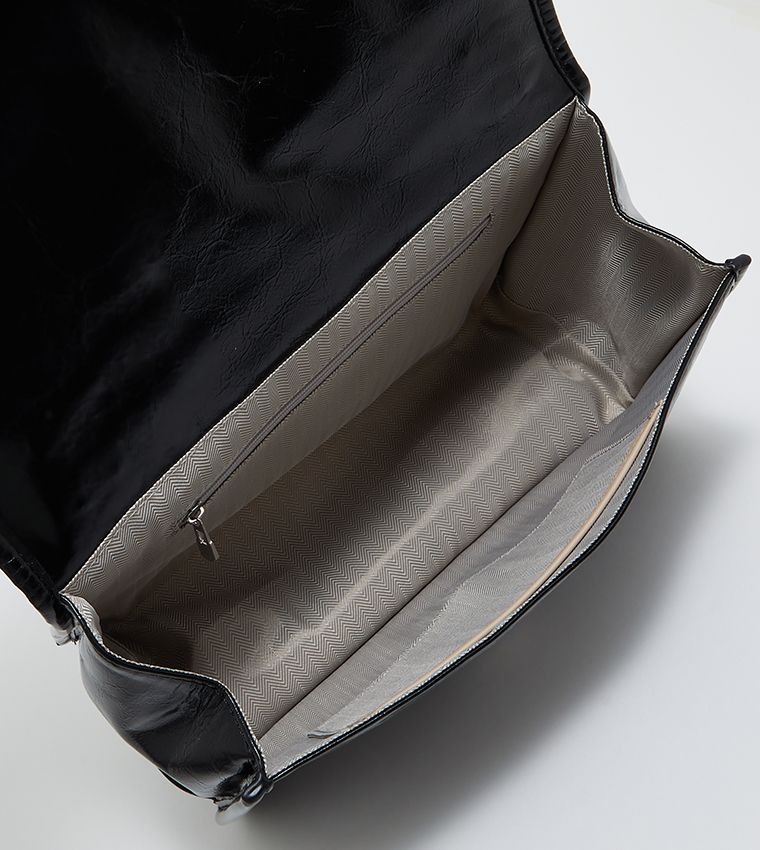 Textured Flap Shoulder Bag