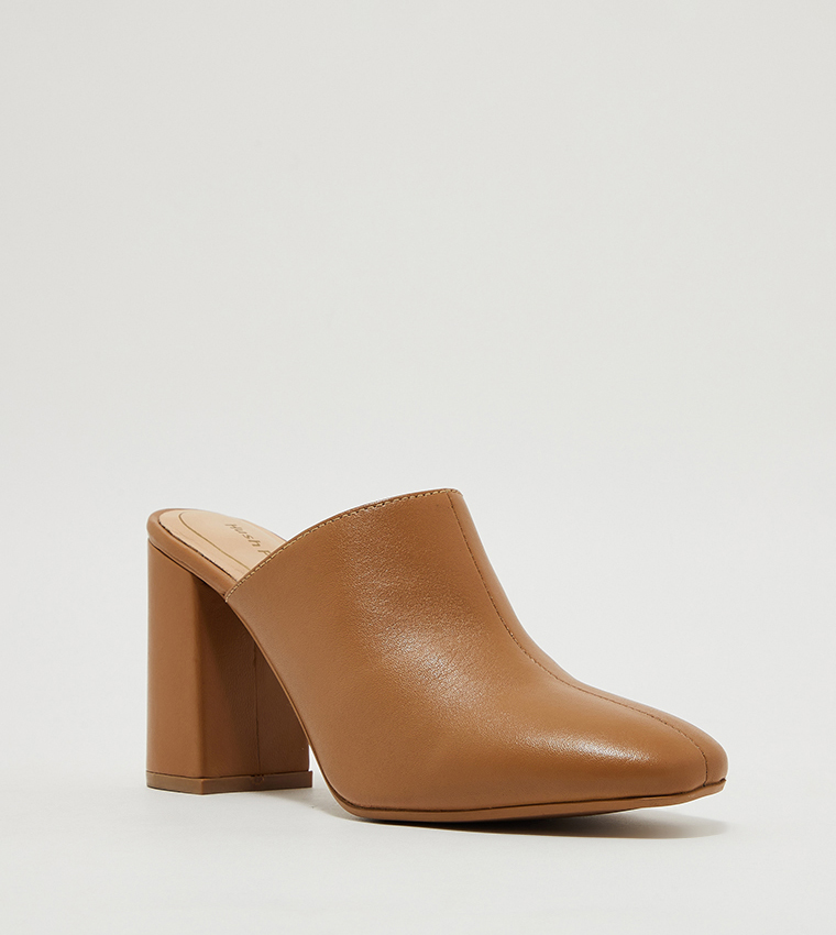 Buy Hush Puppies NEWRY Block Heel Mules In Beige 6thStreet UAE - Main Image