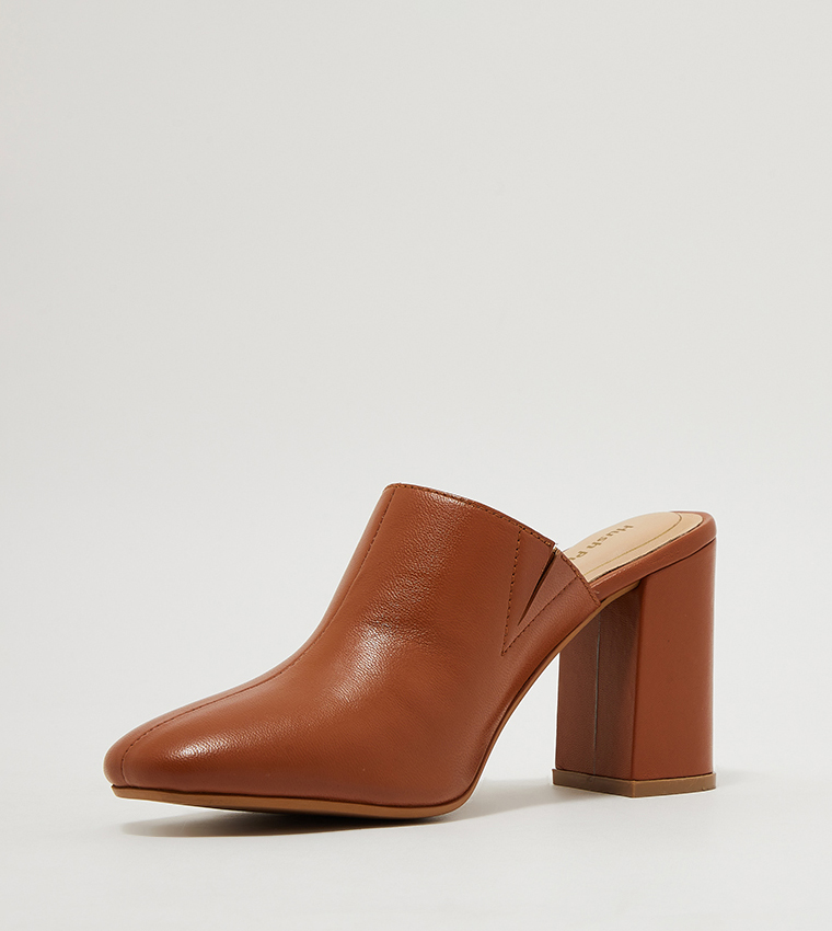 Buy Hush Puppies NEWRY Block Heel Mules In Tan 6thStreet Bahrain