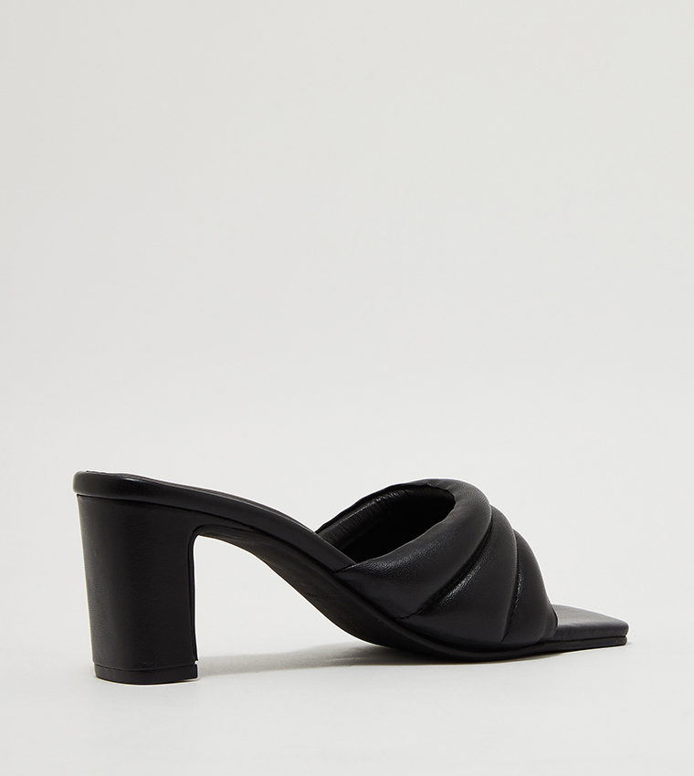 REBEL Quilted Strap Block Heel Sandals