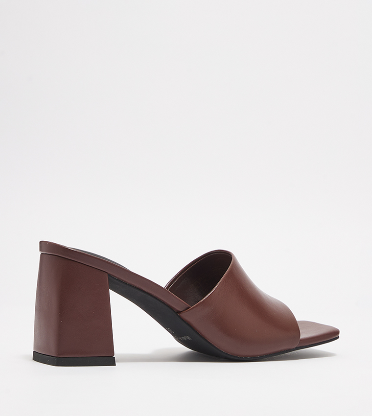 Open toe brown on sale heels