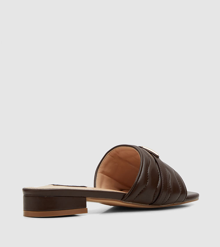 Metal Accent Slide Sandals