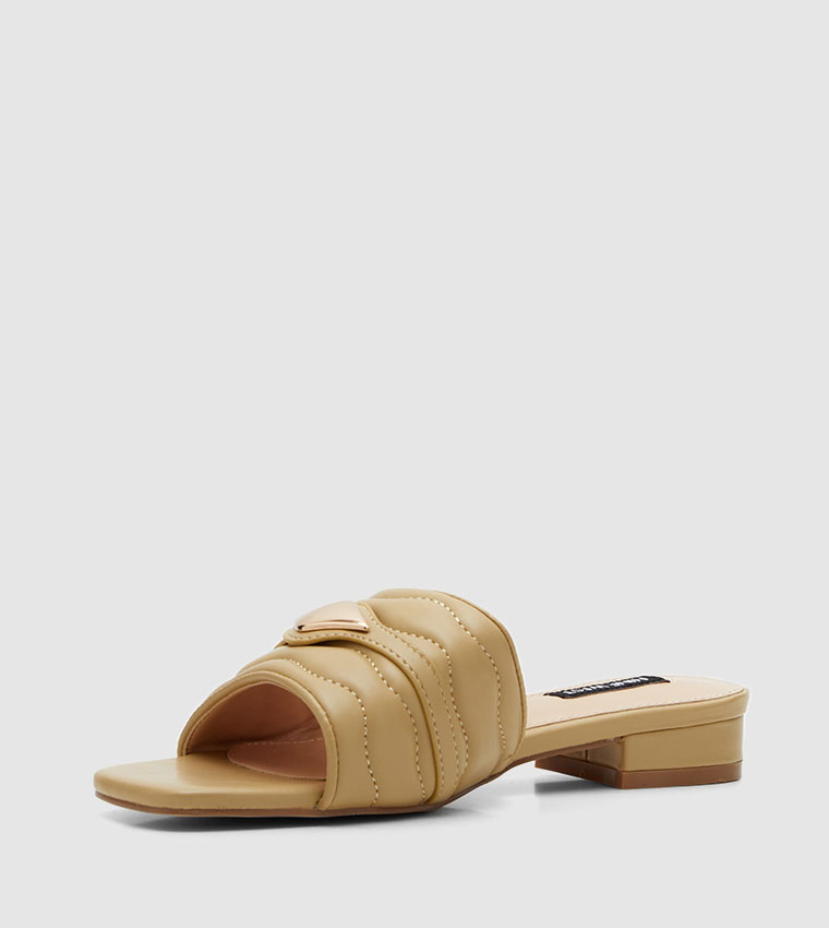 Metal Accent Slide Sandals