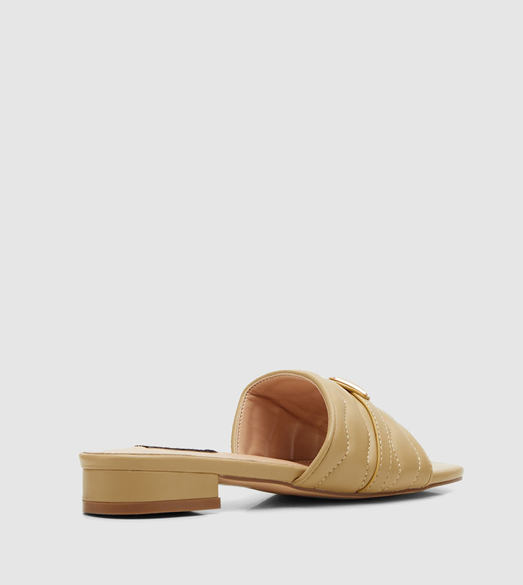Metal Accent Slide Sandals