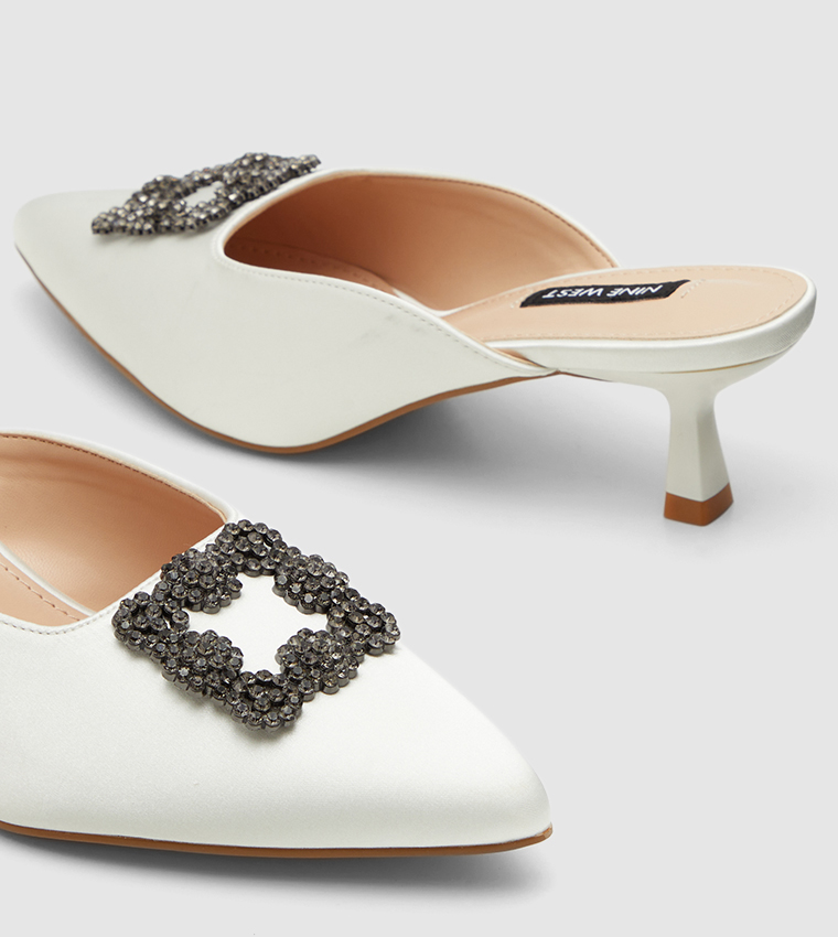 Nine west white fashion mules