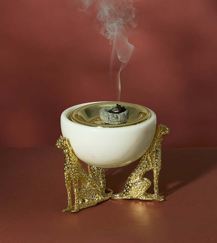 Handcrafted Cheetah Decor Incense Burner - Home Boutique Collection