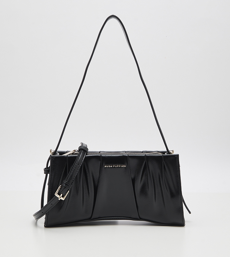 Logo Detail Ruched Shoulder Bag