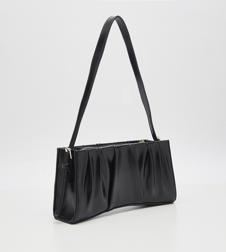 Logo Detail Ruched Shoulder Bag