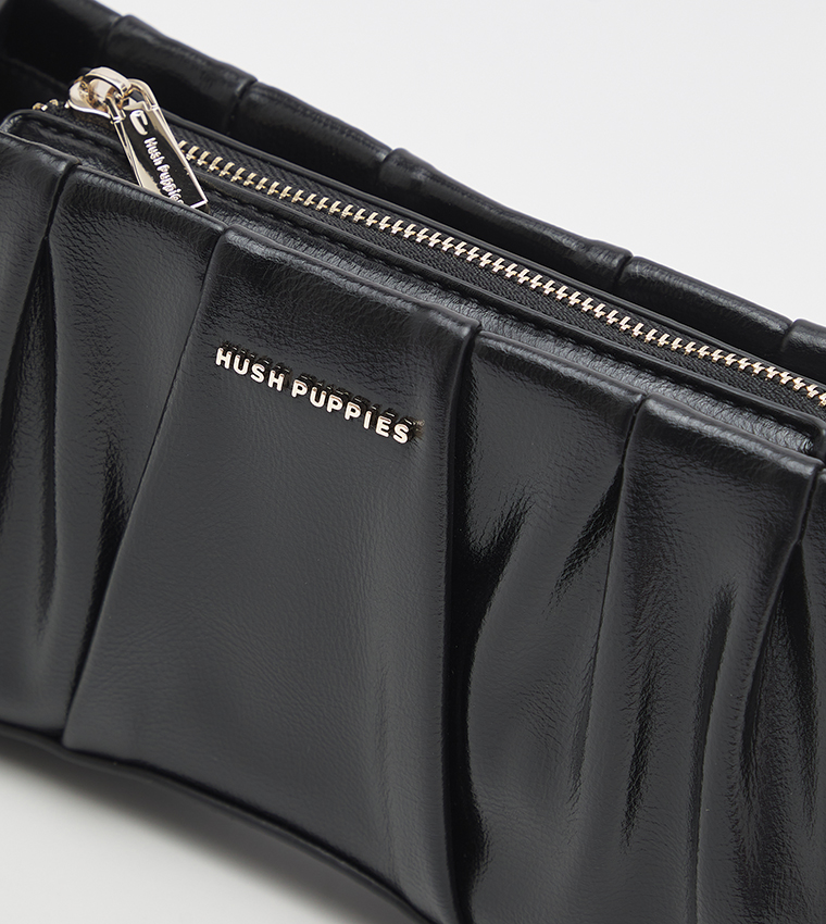 Logo Detail Ruched Shoulder Bag