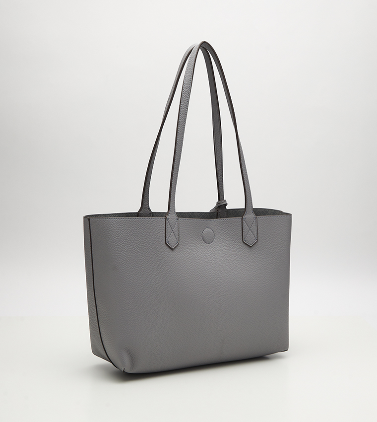 Textured Shoulder Bag with Pouch