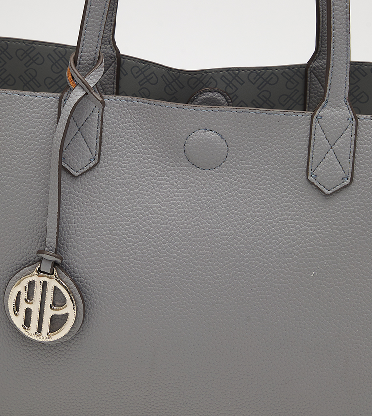 Textured Shoulder Bag with Pouch