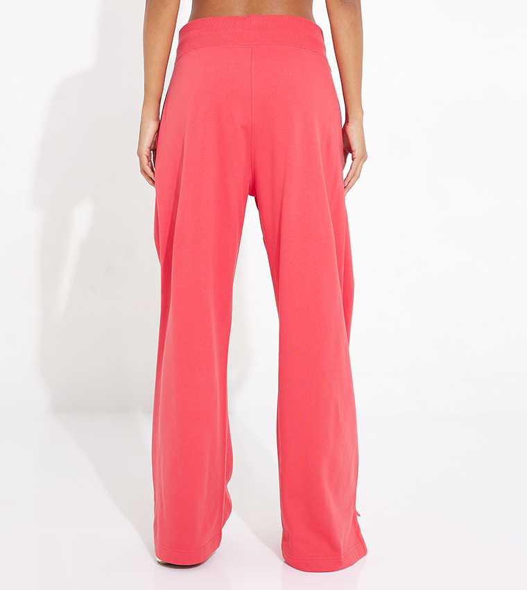 Buy F5 Drawstring Waist Wide Leg Sweatpants In Coral