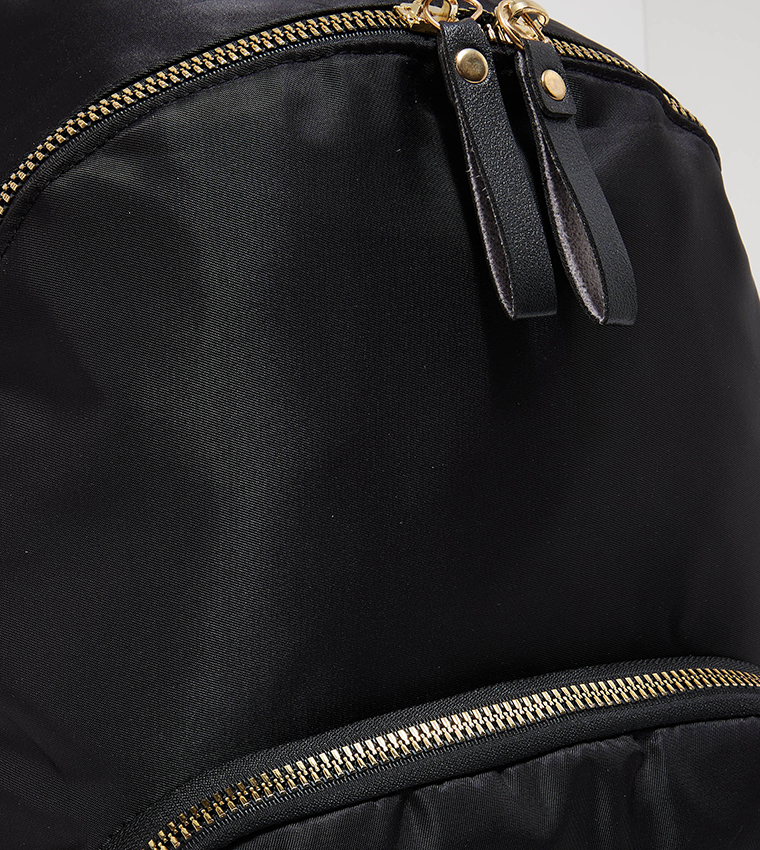 Solid Zippered Backpack