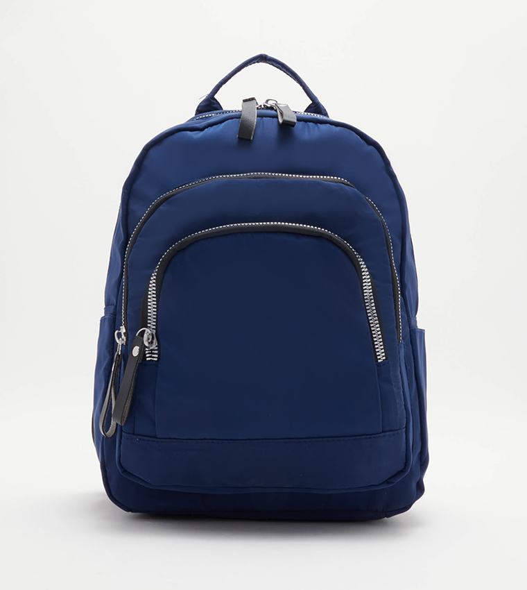 Plain shop navy backpack