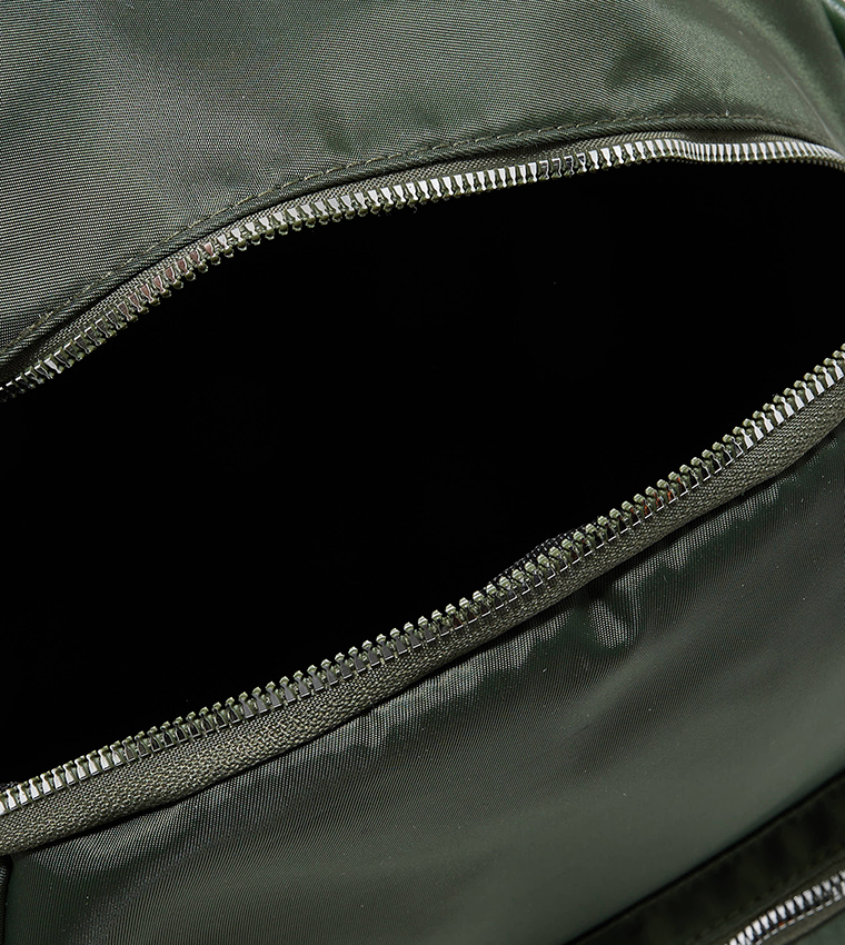 Solid Zippered Backpack