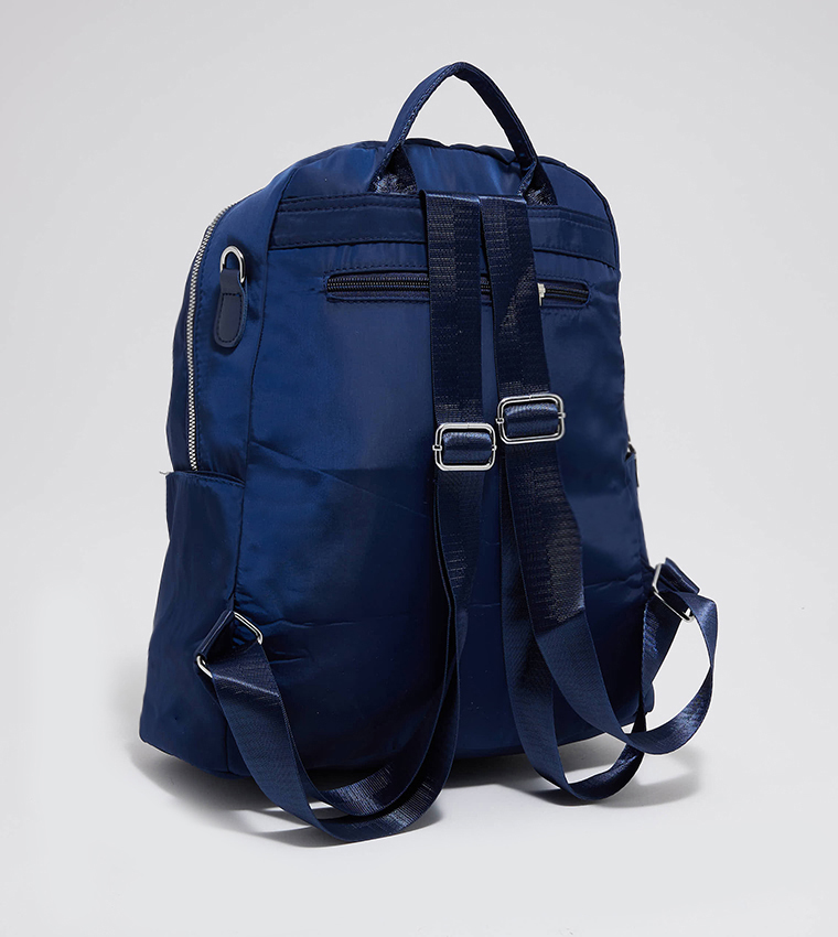 Solid Zippered Backpack