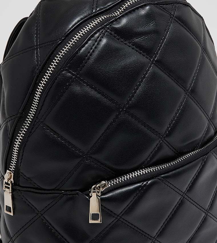 Quilted Zippered Backpack