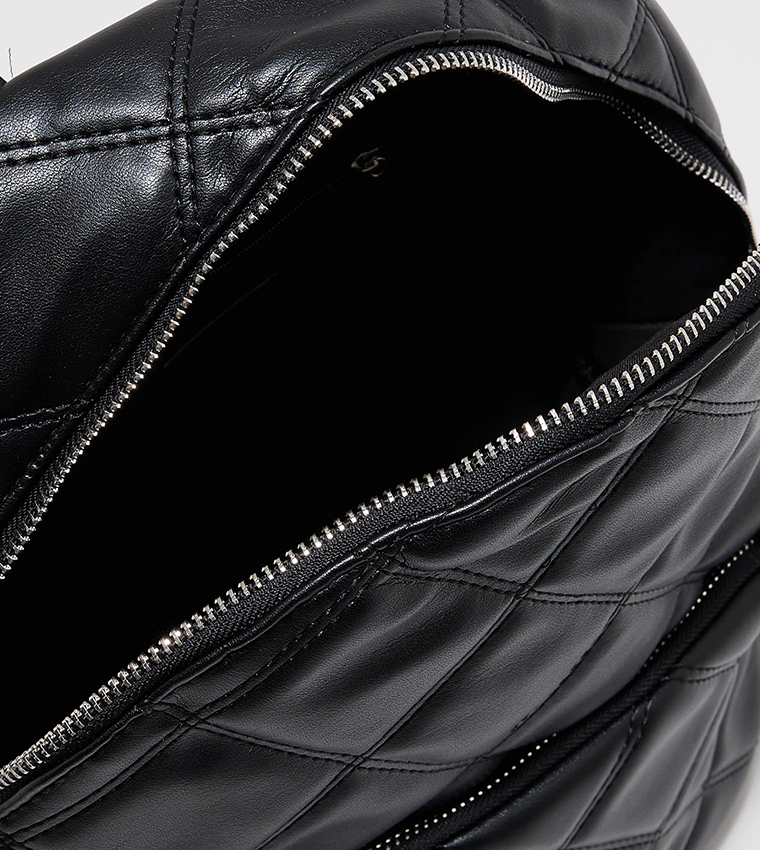 Quilted Zippered Backpack