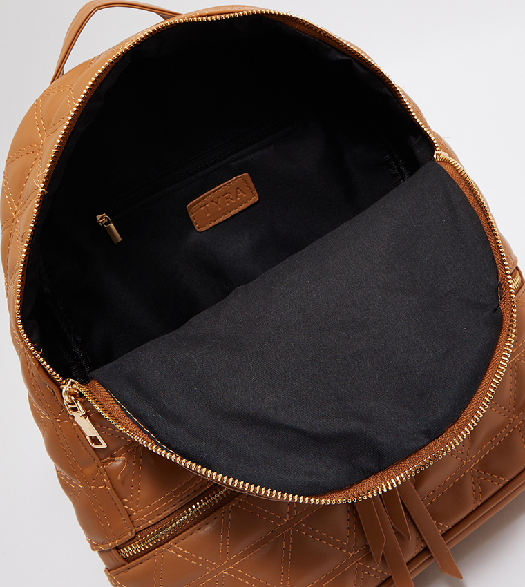 Quilted Zippered Backpack