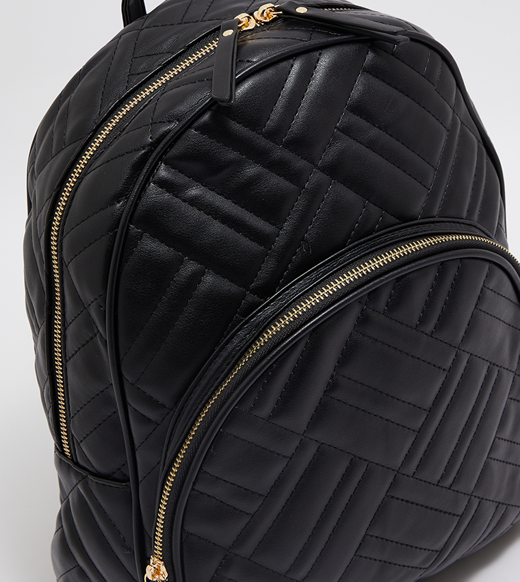 Quilted Zippered Backpack