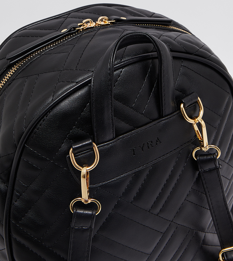 Quilted Zippered Backpack