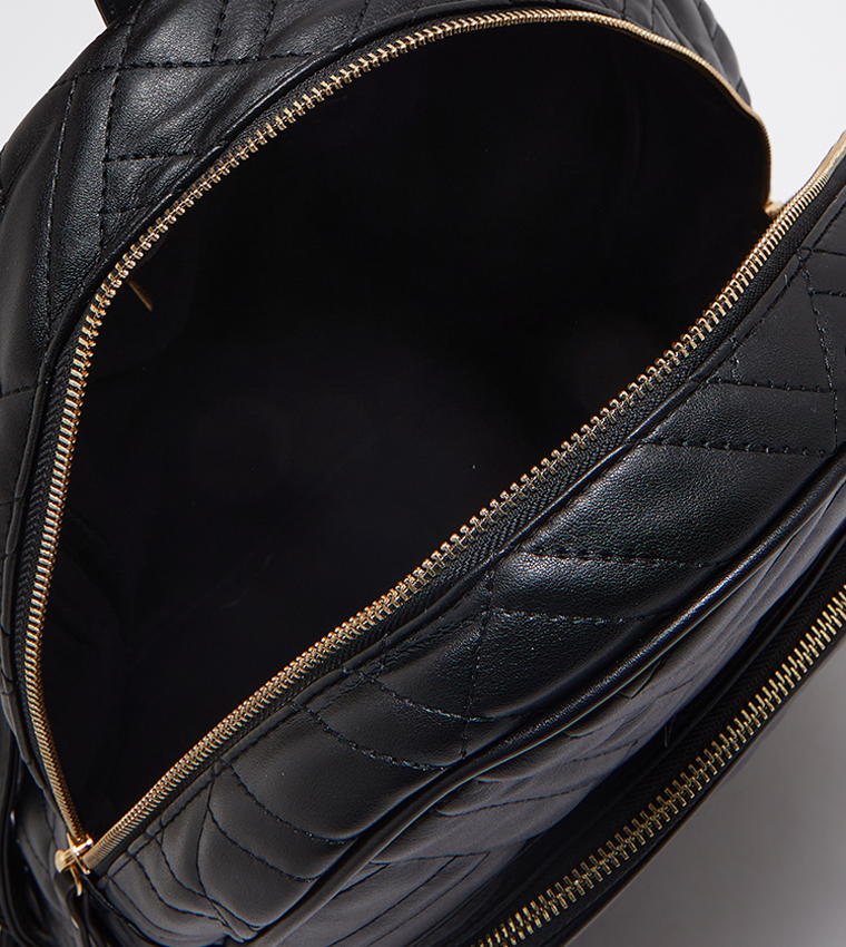 Quilted Zippered Backpack