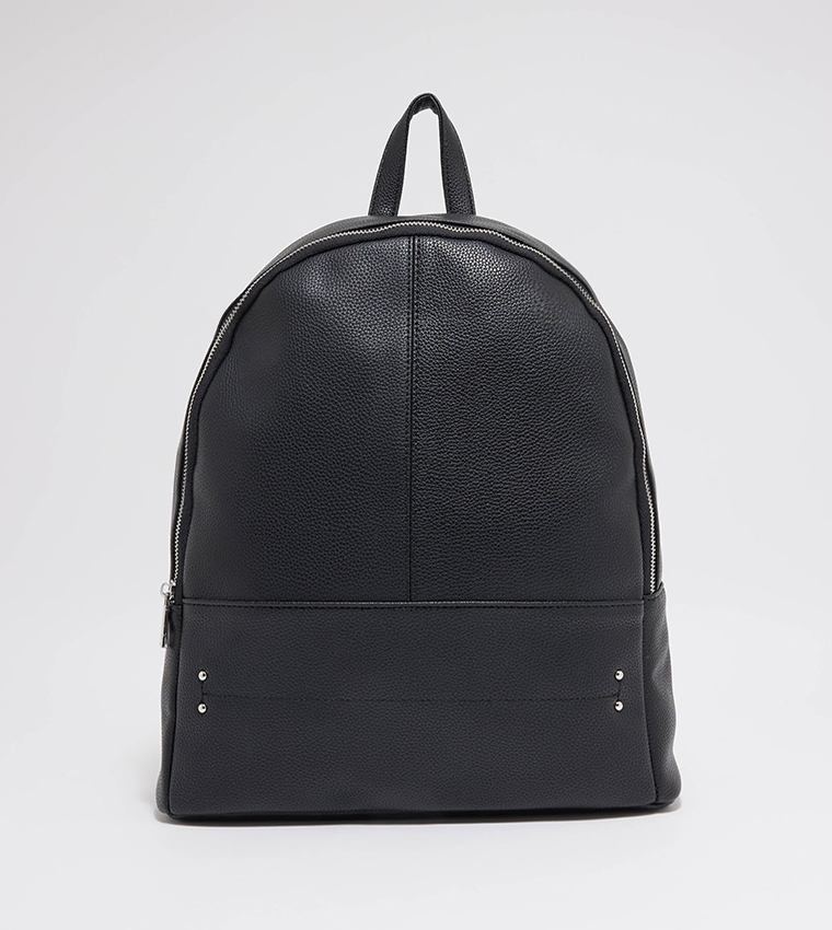 Solid Zippered Backpack