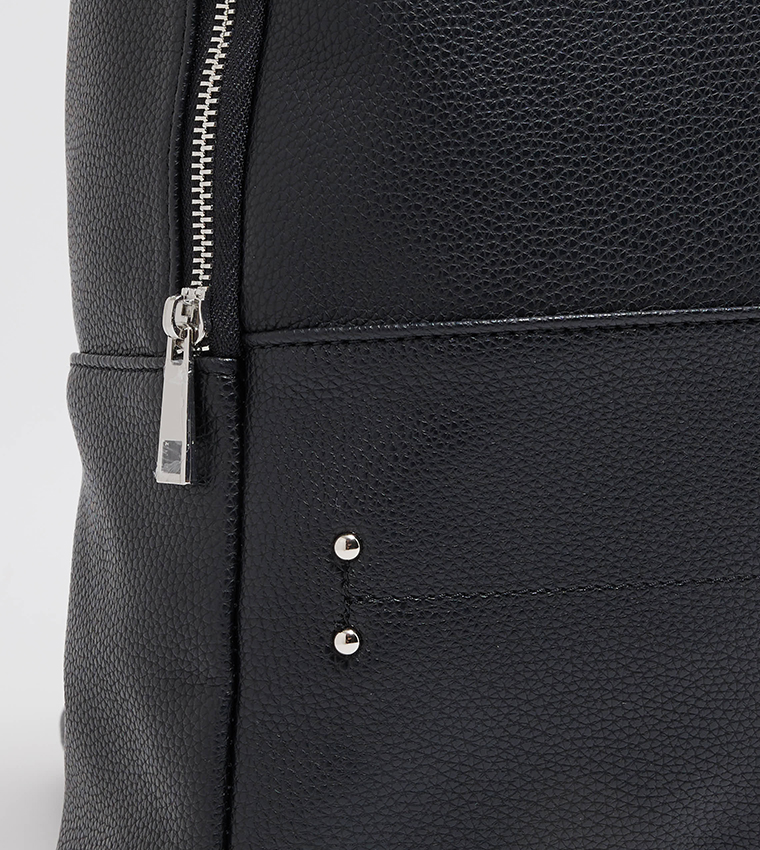 Solid Zippered Backpack