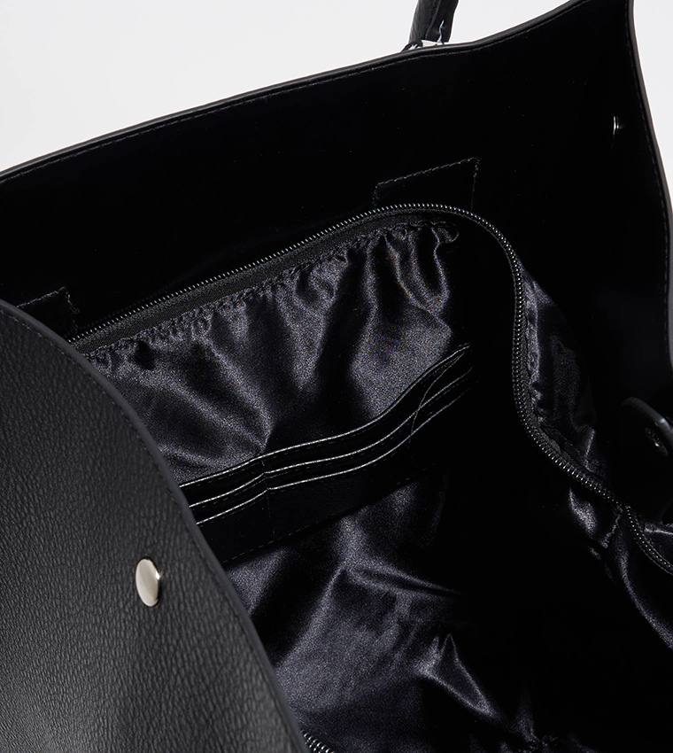 Textured Scarf Detail Tote Bag