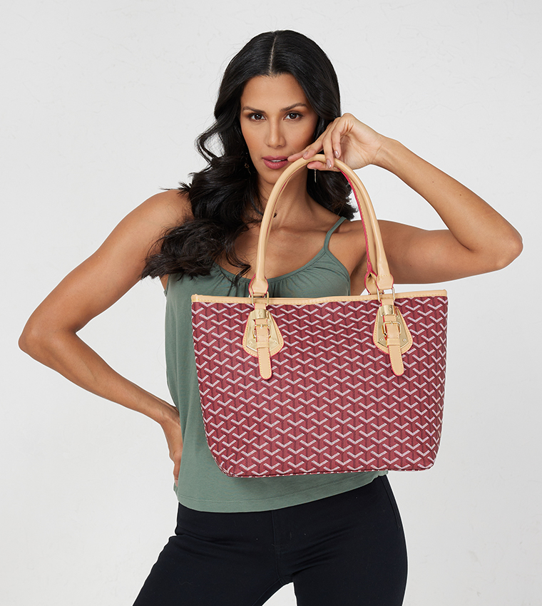 Patterned Tote Bag with Pouch