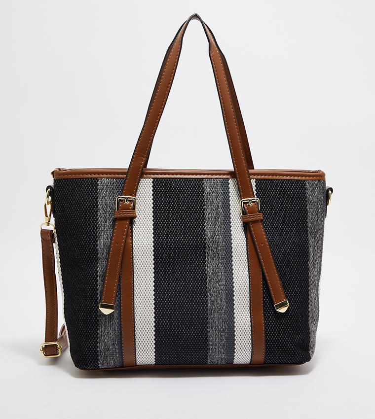 Rachel tote best sale black stripe