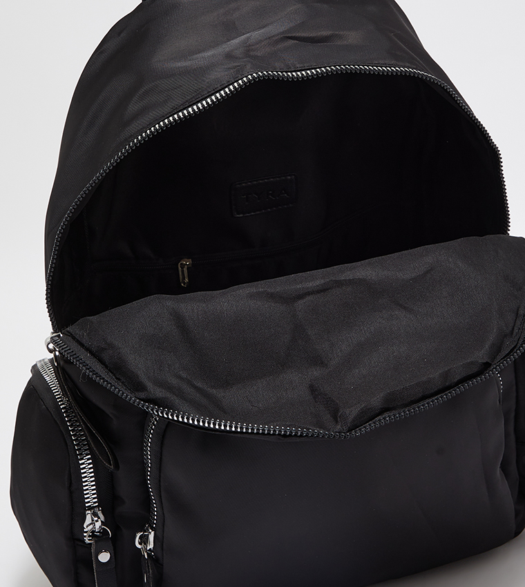 Solid Zippered Backpack