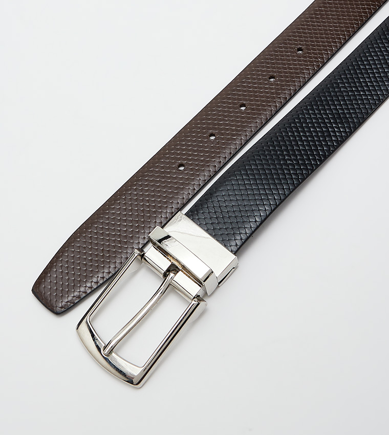 Reversible Buckle Leather Belt